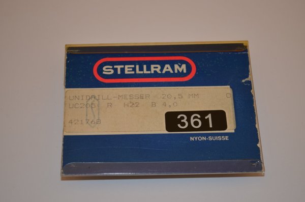 UNIDRILL-MESSER, STELLRAM  UC 205 R  20.5mm B=4,0mm,H22  ,2Stück, RHV3727