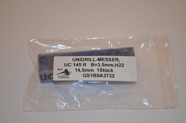 UNIDRILL-MESSER,UC 145 R   B=3,5mm,H22 ,14,5mm,1Stück, RHV3732