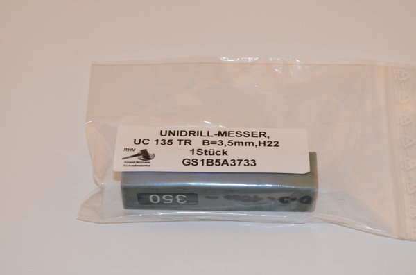 UNIDRILL-MESSER,UC 135 TR   B=3,5mm,H22 ,1Stück, RHV3733
