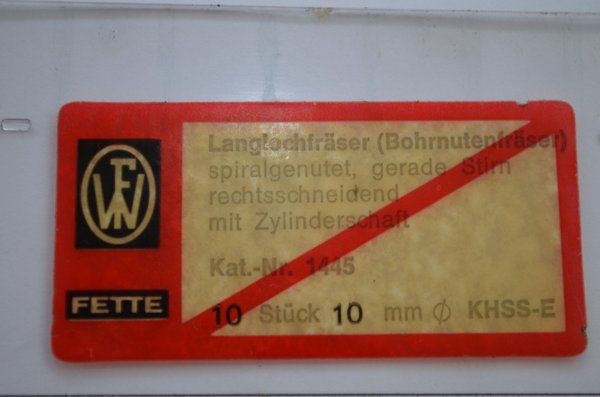 Langlochfräser,  Ø10mm FETTE, KHSS-E, 10Stück, RHV4410,