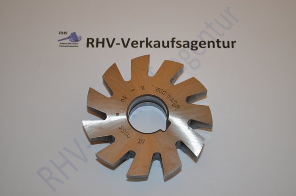 Viertelkreis-Formfräser, R=10 B, DDR, konkav, DIN 6513, RHV6997