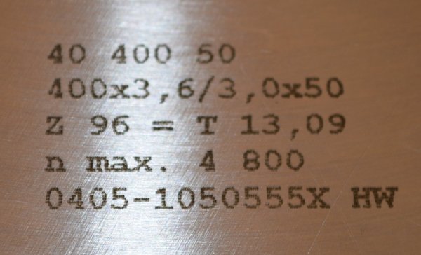 Hartmetallbestücktes Kreissägeblatt D400x3,60/3,0x50mm, Max Beck,  RHV8697