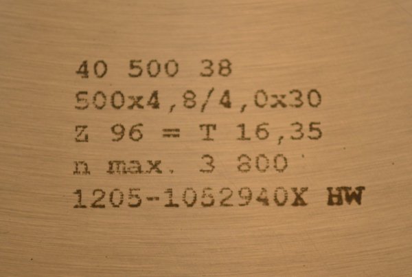 Präzision Kreissägeblatt D500x4,8/4,0x30(50) mm, Max Beck,  RHV8717