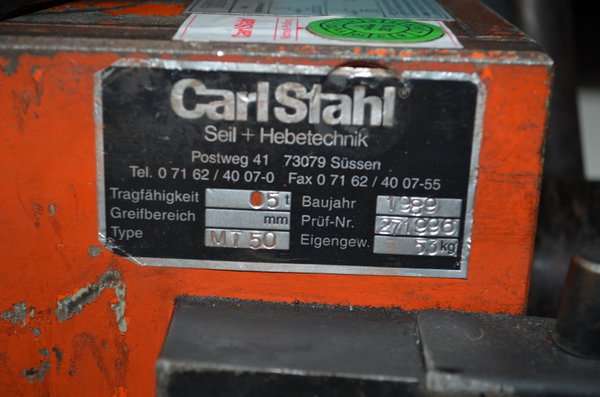 Lasthebemagnet Carl Stahl Typ MT50 0,5T Hebemagnet Magnet Hubmagnet RHV11661