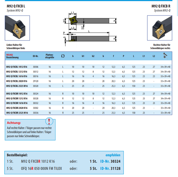 Multicut-4 Halter M92 Q-FXCBL 2020 K16 GRIP-Lock Links  Kemmer RHV13193