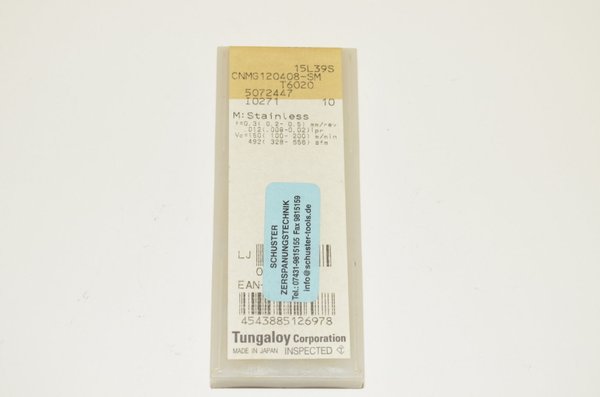 CNMG120404-SM T6020 Drehplatten Negativ  CNMG 431 SM  Tungaloy 10 Stück RHV13078