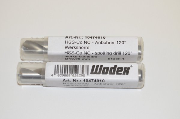 NC-Anbohrer D10,00 mm HSS-Co 120°   Wodex 10474010 2 Stück RHV13380