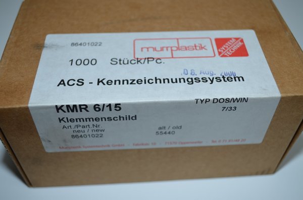 Klemmenschilder KMR 6/15 1000 Stk. murrplastik ACS RHV15547