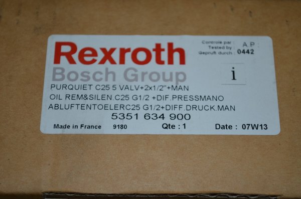 Rexroth/Bosch Abluftentoeler C25 G1/2 +Diff. Druck. Man 5351634900 RHV13717