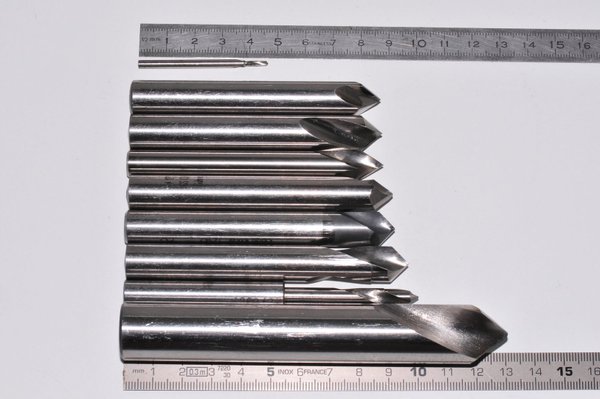 NC-Anbohrer D 3,0 – D20,0 mm HSS 90° Gühring 9 Stück, Konvolut RHV16415
