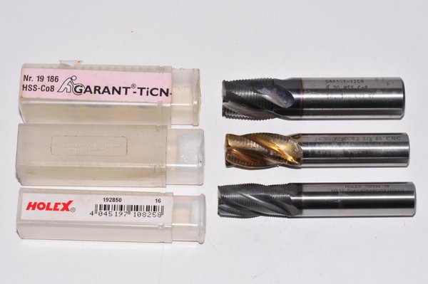 Schruppfräser TiAIN Ø 16-20 mm   Garant /Holex Typ HR 3 Stück RHV17073