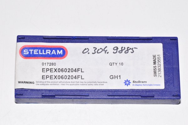 Wendeplatten EPEX 06 02 04 FL   Stellram 10 Stück GH1 RHV16963