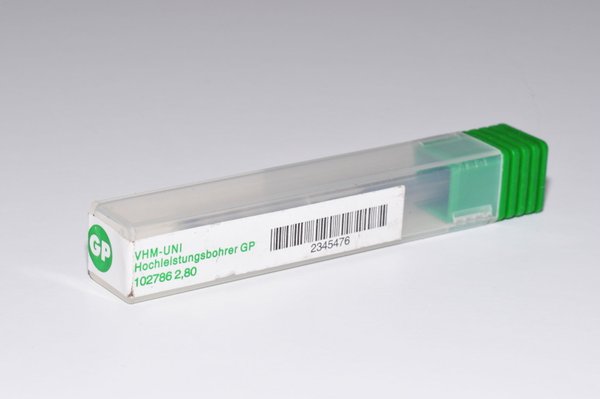 VHM-UNI Hochleistungsbohrer Premus GP  D 2,8 mm 8xD Precitool IKZ. RHV17111