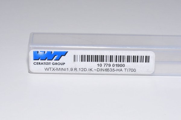 WTX-Hochleistungsbohrer-Werksnorm  D 1,9 mm 12xD WNT VHM Spiralbohrer RHV17122
