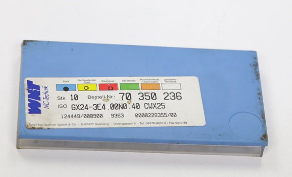 WNT GX24-3E4.00N0.40 CWX25 Wendeschneidplatte zum Stechen 4 mm RHV41059
